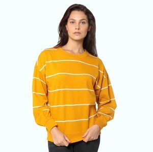 ONLY Striped Crewneck Sweatshirt Size Large